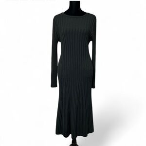 A NEW DAY Black Long Sleeve Sheath Dress Crew Neck L, Very Good Condition